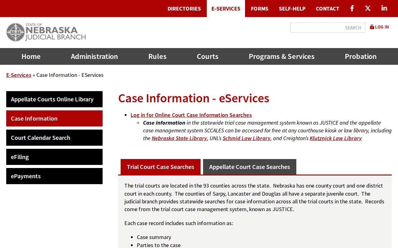 Perkins County traffic warrant statewide JUSTICE case information