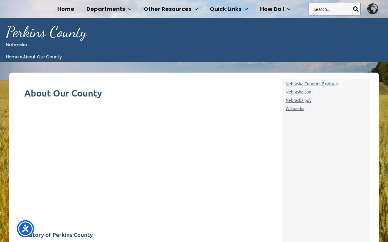 Perkins County municipal warrant county seat access route