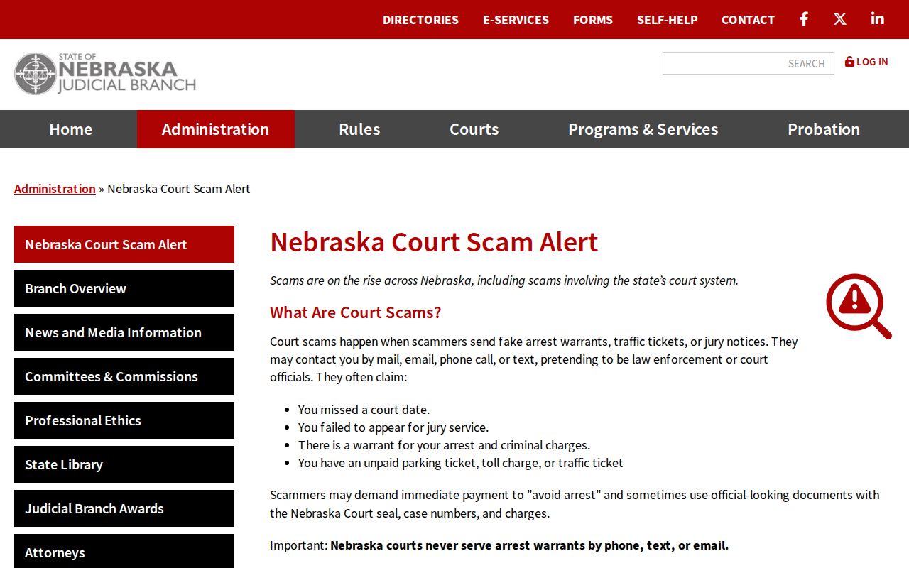 Perkins County most wanted official court scam warning