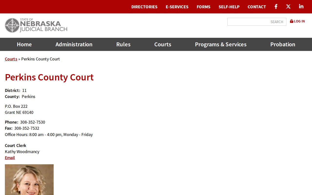 Perkins County warrant records state court contact